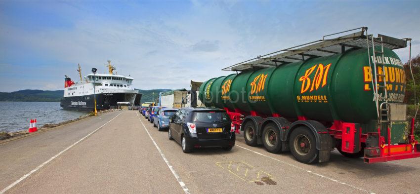 Vehicles Await Boarding On Finlaggan At Kennycraig