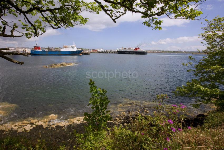 Stornoway Harbour With Ferry Arriving From Ullapool