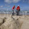 Tourists On Findhorn Beach Morayshire