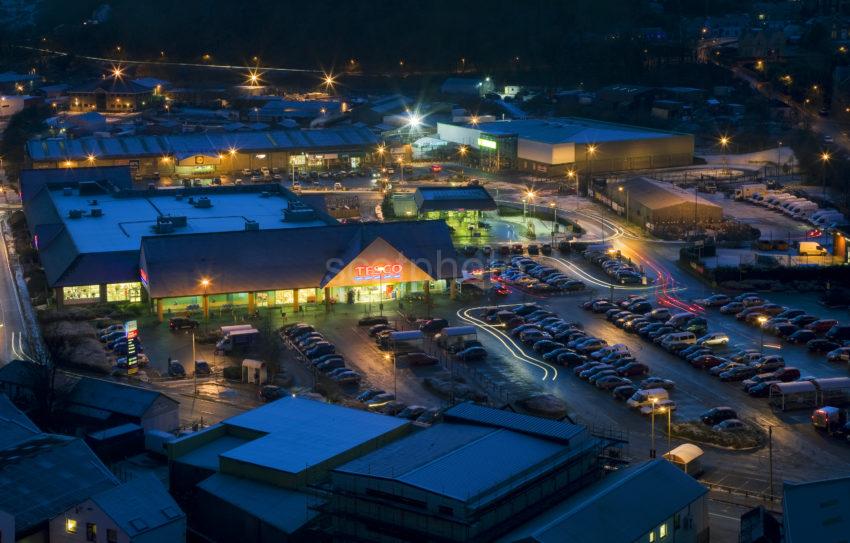 Retail Park In Oban At Christmas