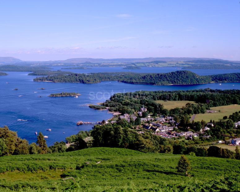 Loch Lomond And The Village Of Luss From Hillside Dumbartonshire