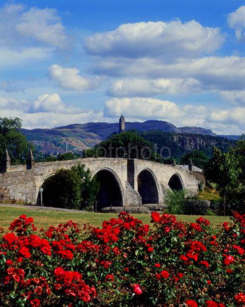 Old Stirling Bridge And Wallace Monument Stirling