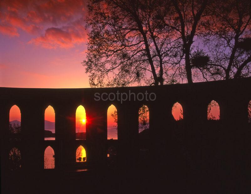 Sunset Silhouette MaCaigs Tower Oban