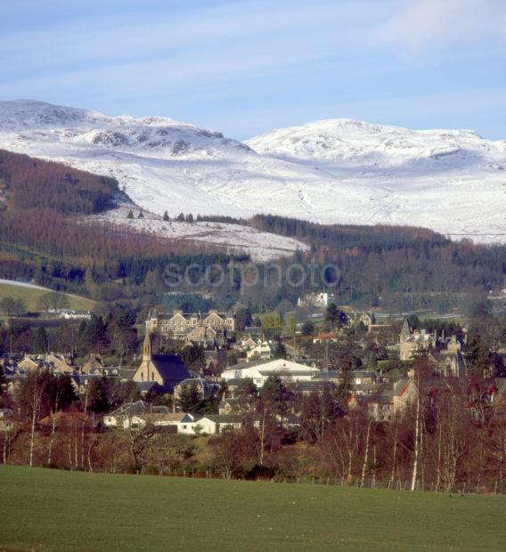 Pitlochry And Snow Clad Hills