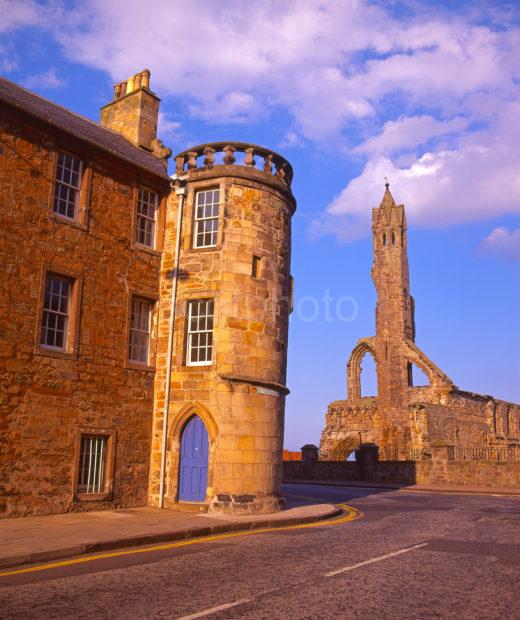 An Unusual View Of St Andrews Cathedral As Seen From One Of The Town S Picturesque Streets Fife