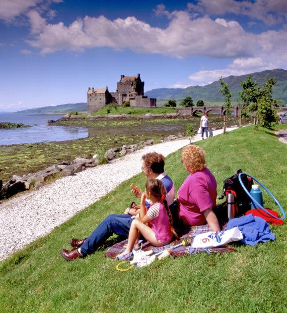 Family Picnic At Eilean Donan Castle Loch Duich