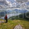 0I5D7173 HILLWALKER WITH STUNNING VIEW LOCH LEVEN