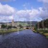 Peaceful Late Summer View Across The River Tweed Towards Peebles Scottish Borders