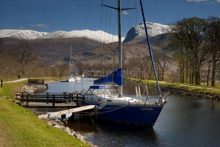 Caledonian Canal Nr Corpach With Ben Nevis