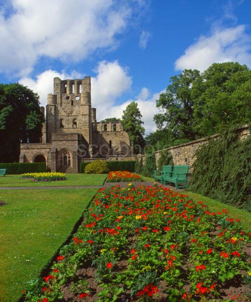 The Ruins Of Kelso Abbey Viewed From The Abbey Garden Kelso Roxburghshire