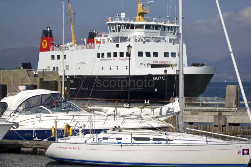 Clyde Ferry Arrives At Rothesay