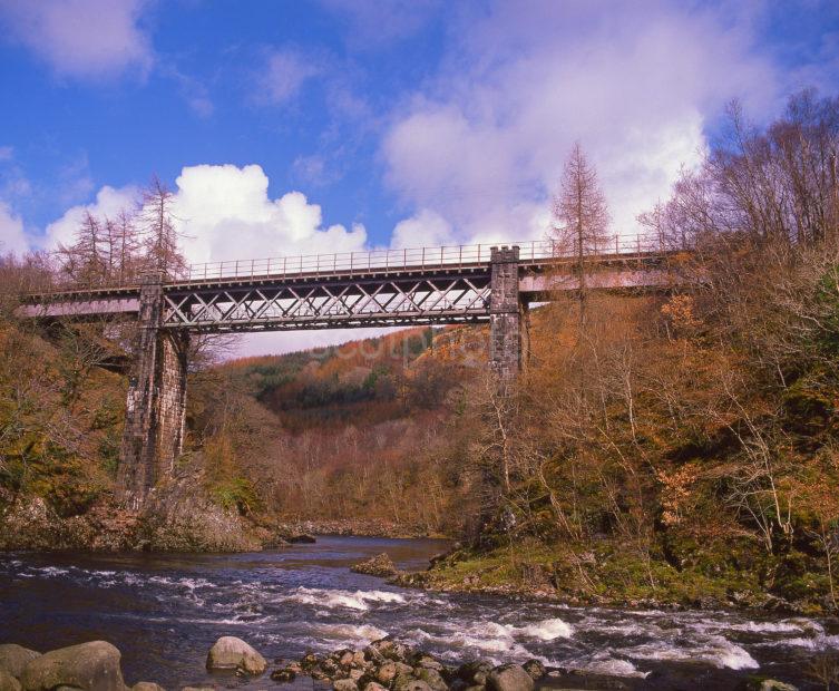 The Lovely Rail Viaduct Crossing The River Awe Which Is In Flood Inverawe Argyll