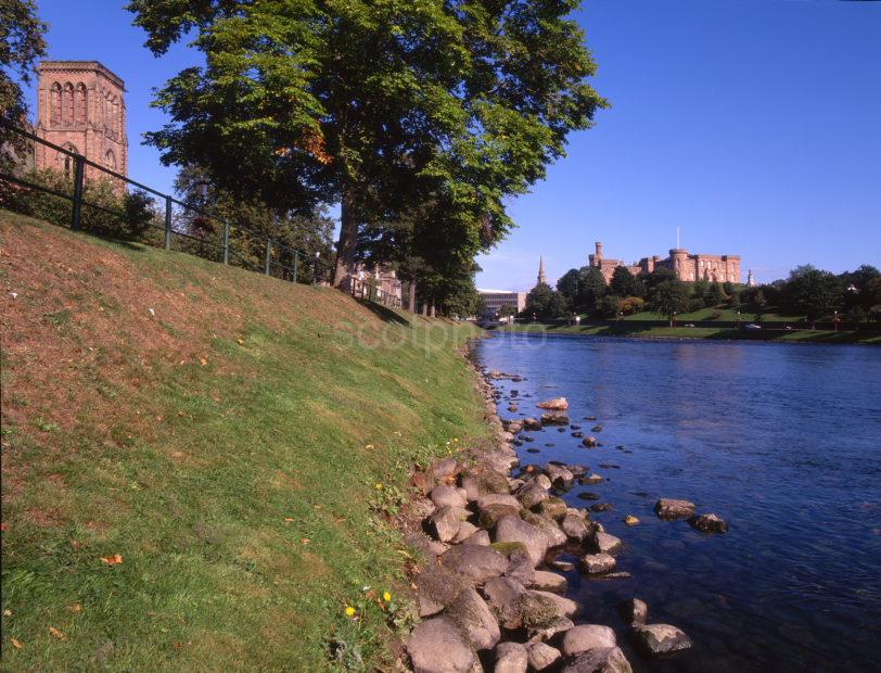 The River Ness With Cathedral And Castle City Of Inverness