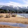 Busy Scene From Shore Of Loch Morlich Amongst The Cairngorms