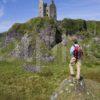 WY3Q5295 Hiker At Gylen Castle Kerrera