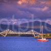 Evening Light Strikes Connel Bridge As The Mouth Of Loch Etive Argyll