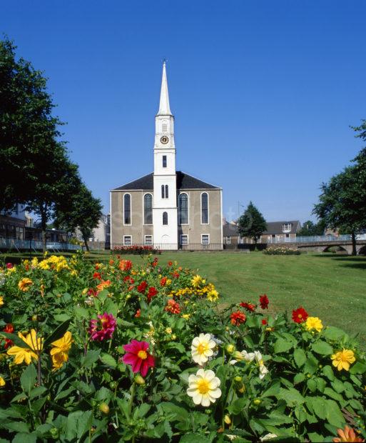 The Village Green And Church Strathaven Lanarkshire