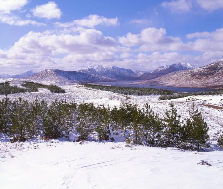 Winter View Towards Loch Loyne From Glen Loyne West Highlands