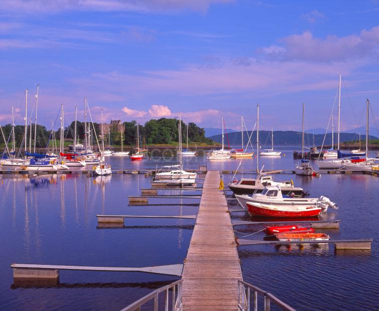 Yachting Marina In Dunstaffnage Bay With Dunstaffnage Castle In View Oban Argyll