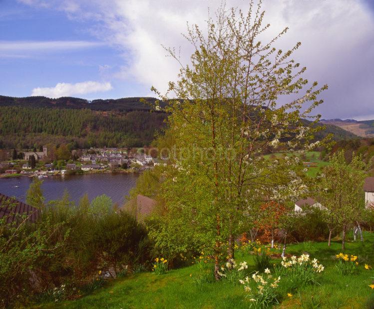 Unusual Spring View Of Kenmore Village From South Side Of Loch Tay Tayside