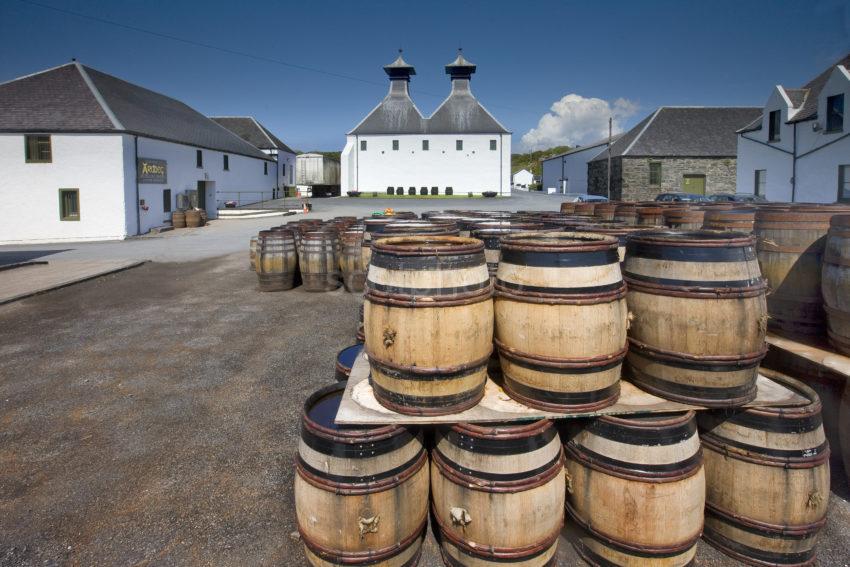 I5D0742 Ardbeg Distillery And Rows Of Barrels Islay