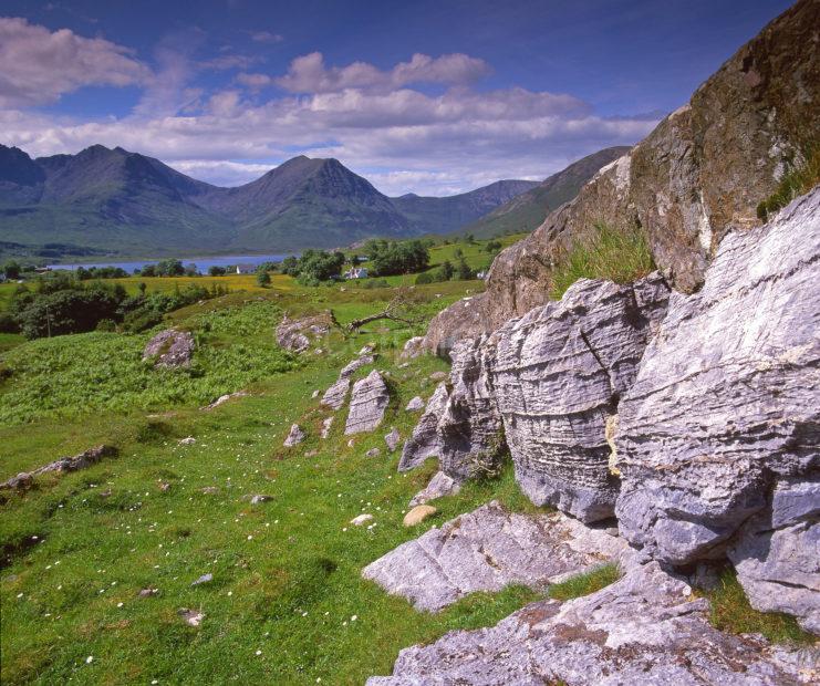 Dramatic View From The Shore Of Loch Slapin Towards The Cuillins Torrin Island Of Skye