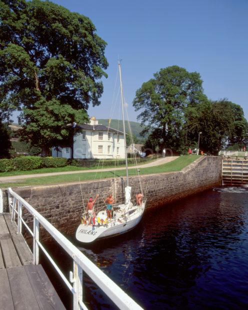 Yacht On Neptunes Staircase At Banavie Cal Canal