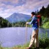 Hiker In Glencoe Lochan Trail Walk With Ben Vair