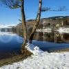 Winter View From Loch Tay With Kenmore And Ben Lawers