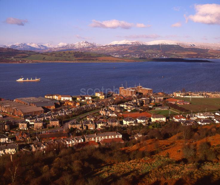 Winter View From Lyall Hill Across Greenock And The Firth Of Clyde