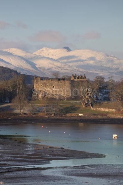 DSC 0356 Dunstaffnage Castle With The Morvern Hills Argyll WEB