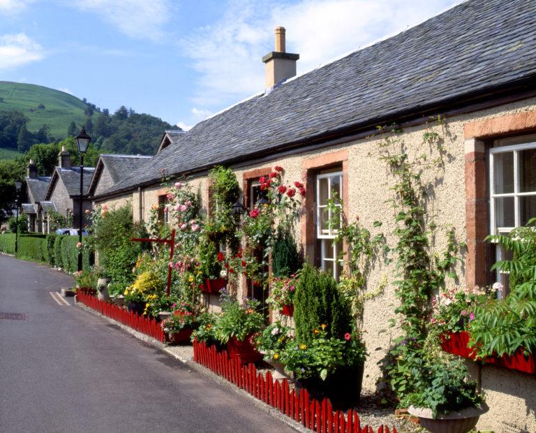 Summer Scene In Picturesque Luss Village Loch Lomondside Dumbartonshire