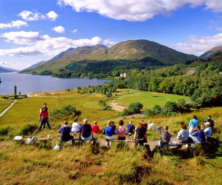 Overseas Visitors At Glenfinnan Above Loch Shiel Lochaber