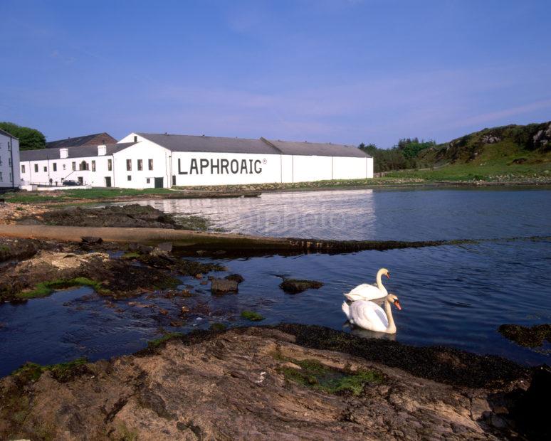 Laphroaig Distillery From The Sea South Coast Of Islay