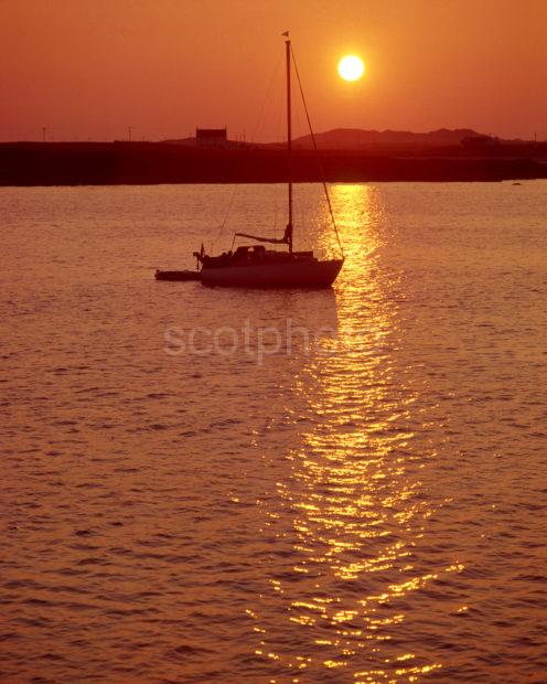 Sunset Over Gott Bay Island Of Tiree