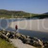 I5D8435 Tourist Enjoys Stunning View West Coast Of Barra