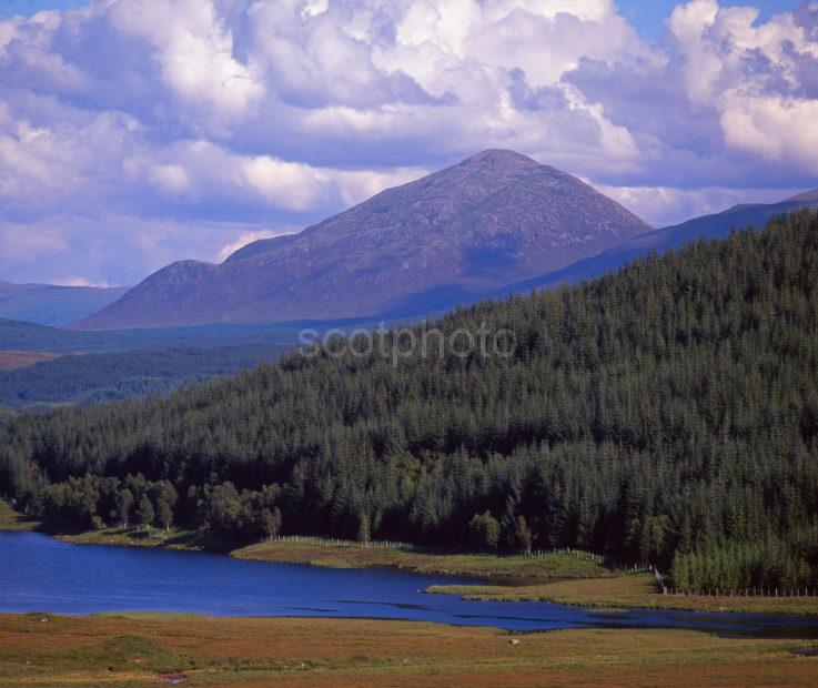 View Looking East Towards River Garry In Peaceful Glen Garry Between Lochs Quoich And Garry West Highlands