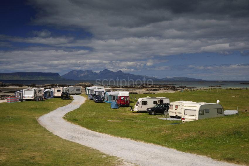 RUM AND EIGG FROM MORAR CARAVAN AND CAMPING SITE