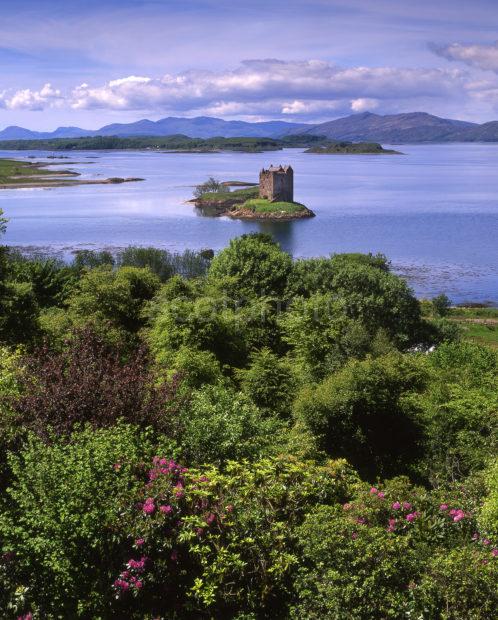 Castle Stalker And Morvern Hills From Appin Argyll