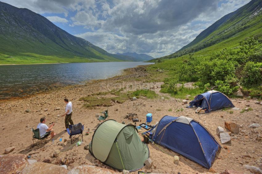 I5D0023 Camping On The Shore Of Loch Etive