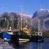 Fishing Boats At Corpach With Ben Nevis Caledonian Canal