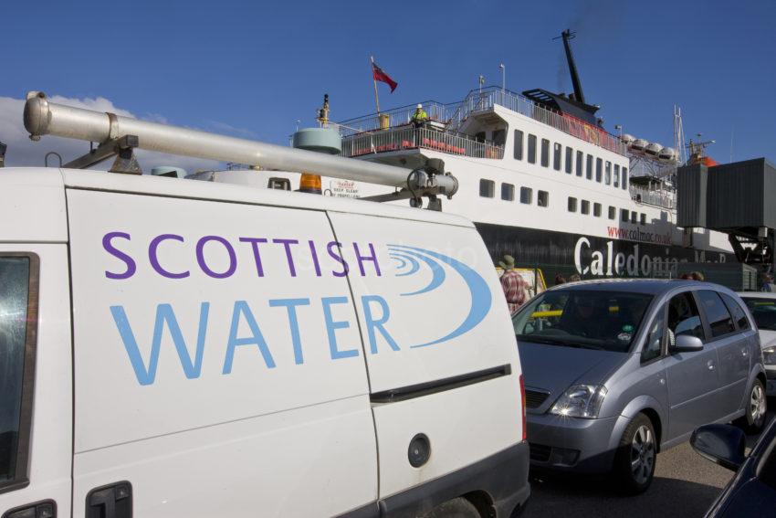 Scottish Water Van Awaits Boarding On Mull Ferry