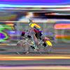 Cyclist At Speed Great Abstract Movement Black Card