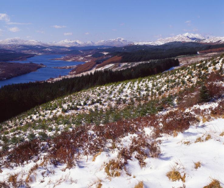 Winter Scene Overlooking Loch Garry West Highlands