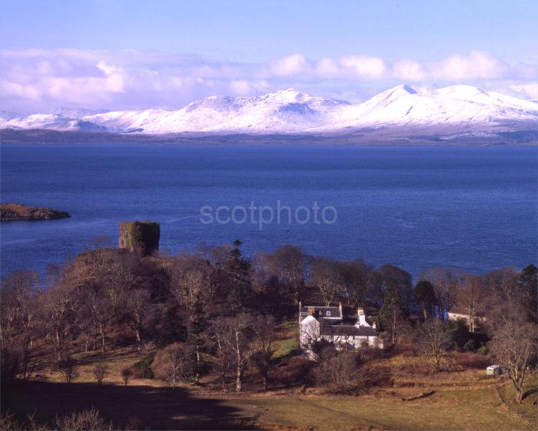 Dunollie Castle With A Distant Mull In View