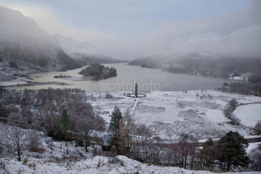 Hazy Misty Winter View Loch Shiel And Glenfinnan