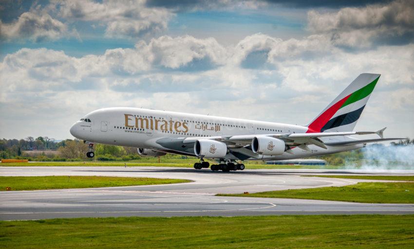 Emerates A 380 Landing At MAN