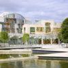 Scottish Parliment Building From Pond