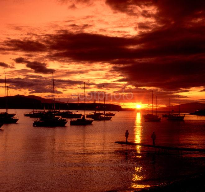 Dramatic Sunset Across Oban Bay During West Highland Yachting Week Cropped