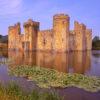 Bodiam Castle A Medieval Fortress Surrounded By A Moat On The Kent Border East Sussex